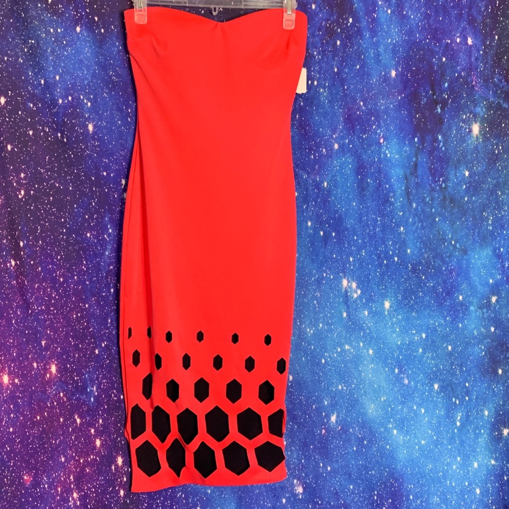 Symphony- Salmon Colored Strapless Dress size S